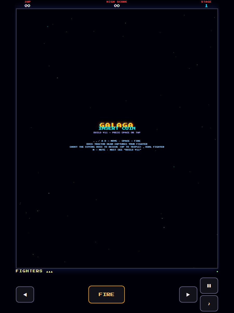 Galaga title screen