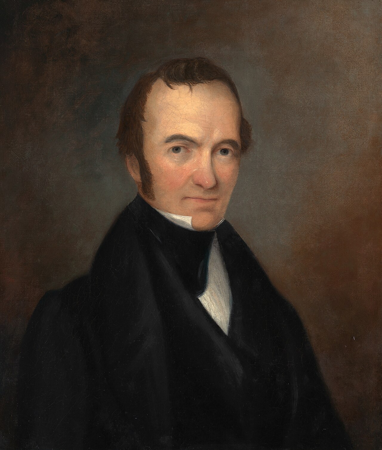 Painted portrait of Stephen F. Austin in a dark coat