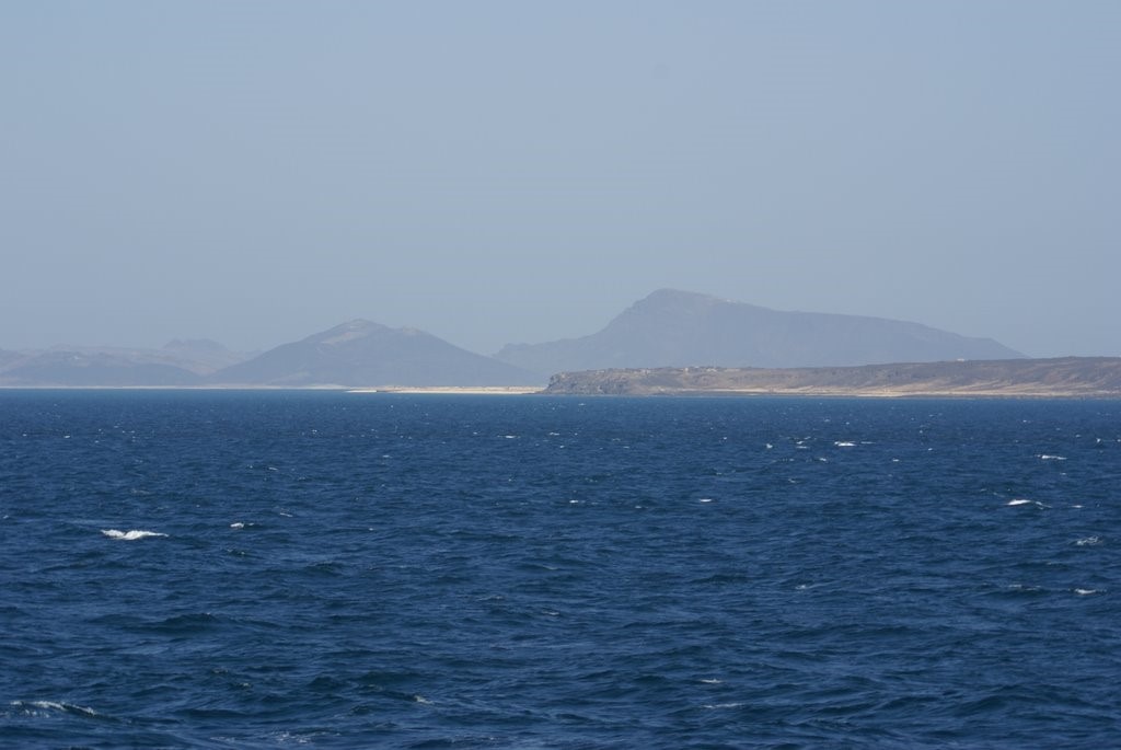 Perim Island in the Bab-el-Mandeb strait with Yemen's Sheikh Said peninsula behind it