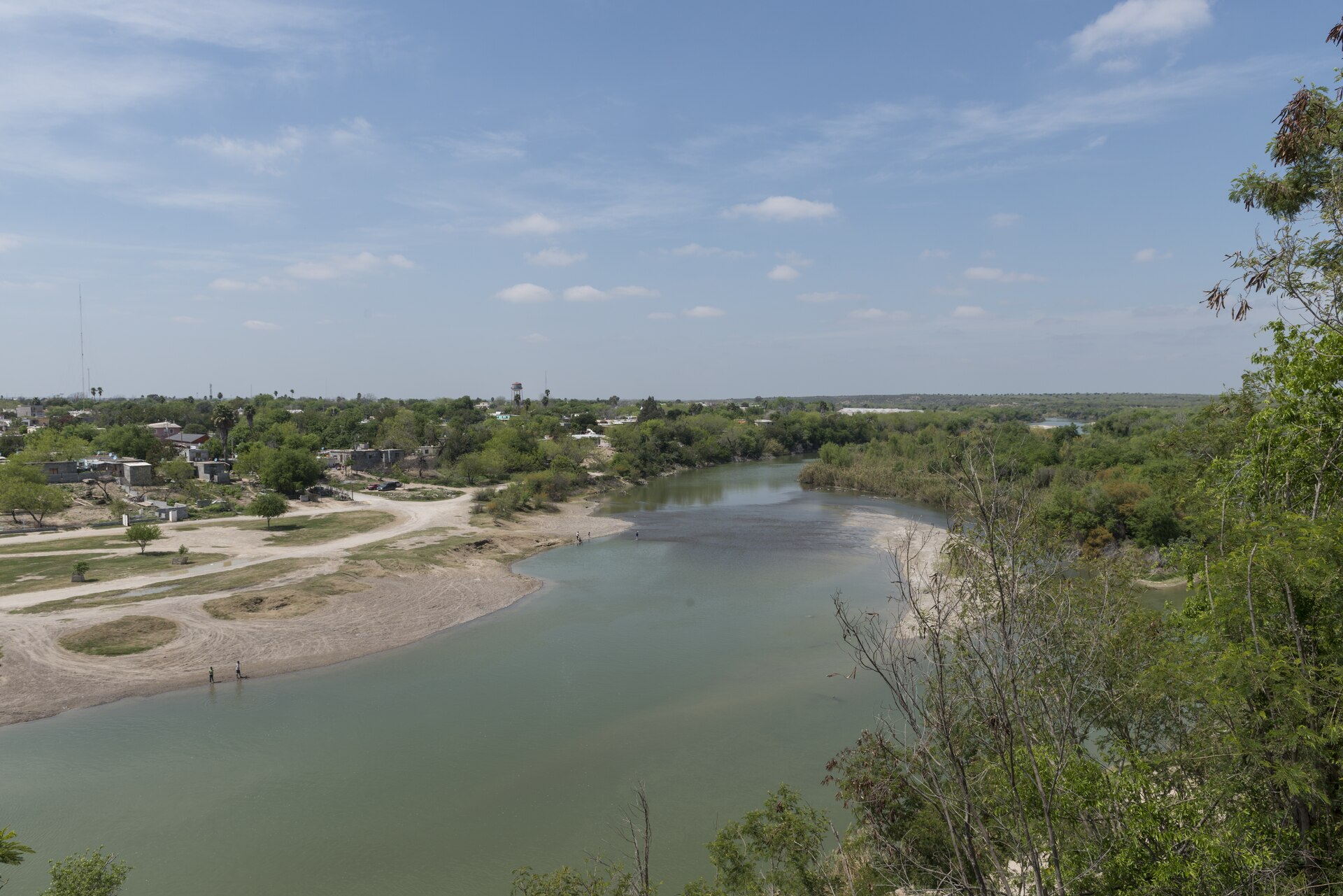 The Rio Grande seen from the bluffs above Roma, Texas, with Mexico on the far bank